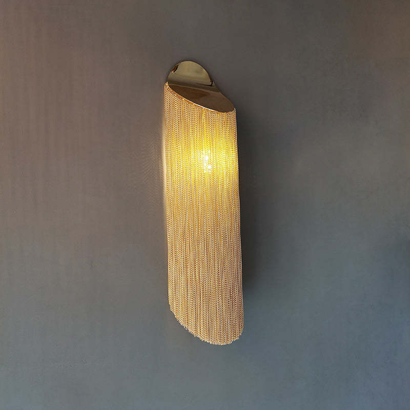 Modern Arcs Chain Tassel Wall Sconce - Image 5