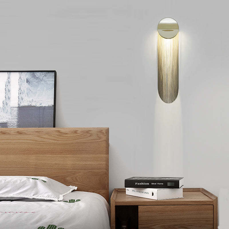 Modern Arcs Chain Tassel Wall Sconce - Image 8