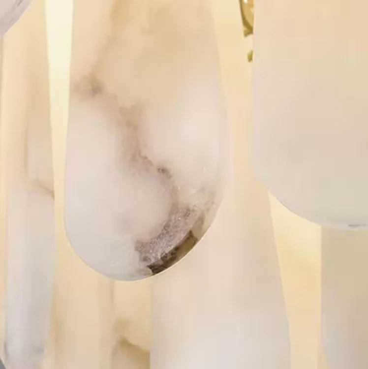 Modern Chandelier 32 in. 16-Lights Gold Chandelier With Alabaster Shade,Chandelier for Dining Room, Living Room, Bedroom - Image 3