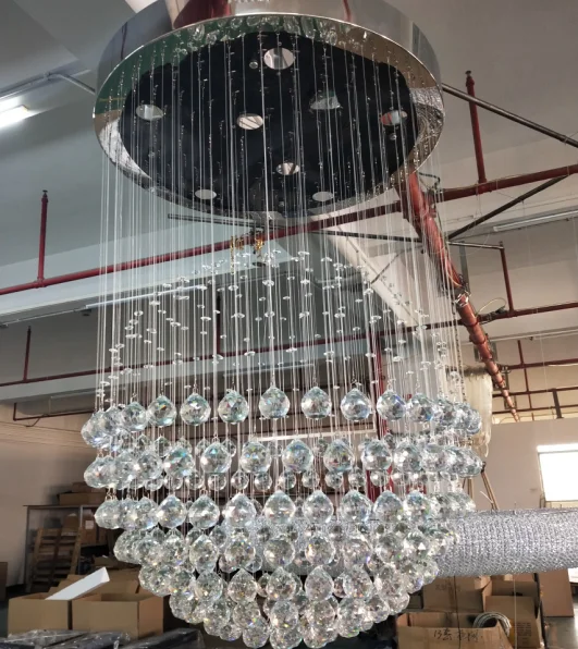 Modern Chandelier lighting low ceiling beads chain luxury lighting k9 crystal chandelier for hotel ETL82103 - Image 2