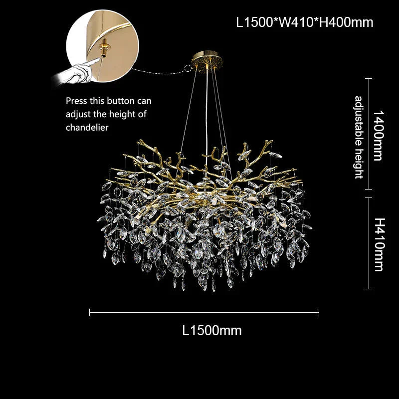 Modern Crystal Branch Chandelier For Living Room - Image 3