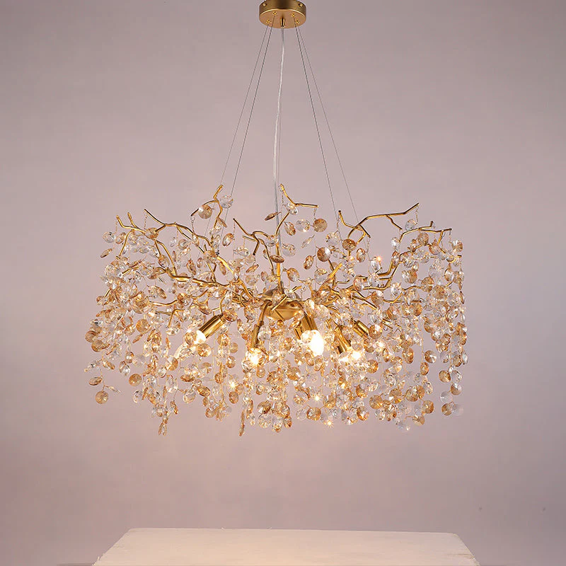 Modern Crystal Branch Chandelier for Foyer Entryway  31.5" D - Image 4