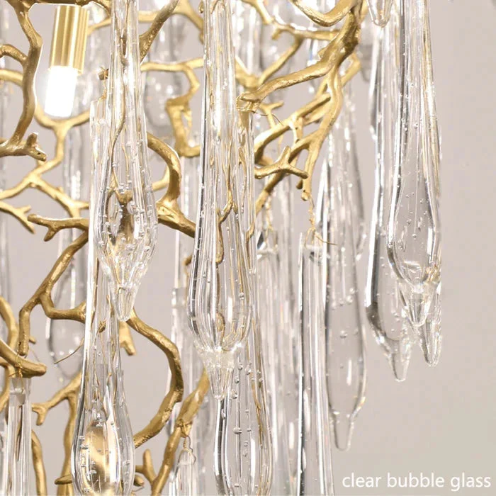 Modern Crystal Droplet Branch Staircase Chandelier - Image 3