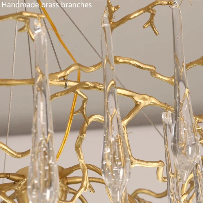 Modern Crystal Droplet Branch Staircase Chandelier - Image 4