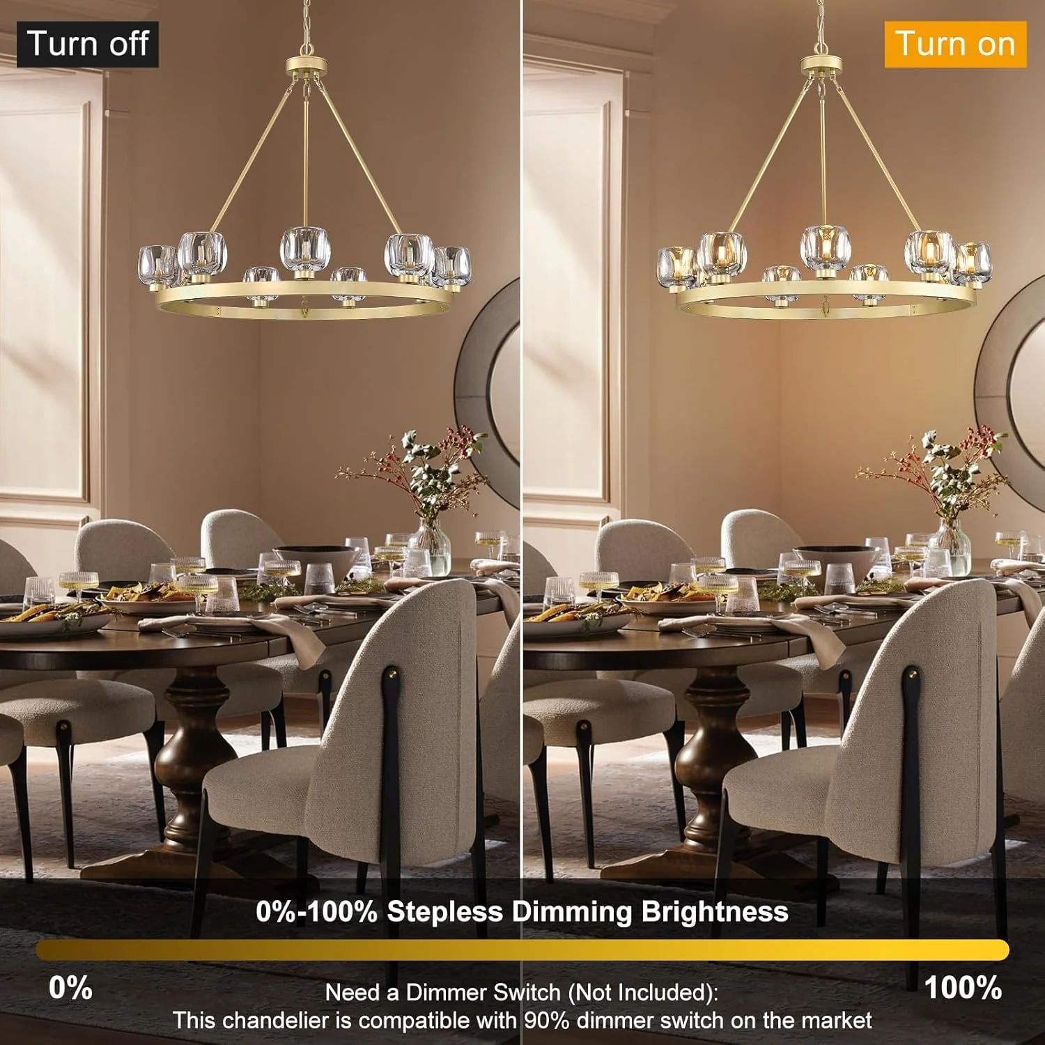 Modern Crystal Farmhouse Wagon Wheel Chandeliers for Dining Room - Image 33
