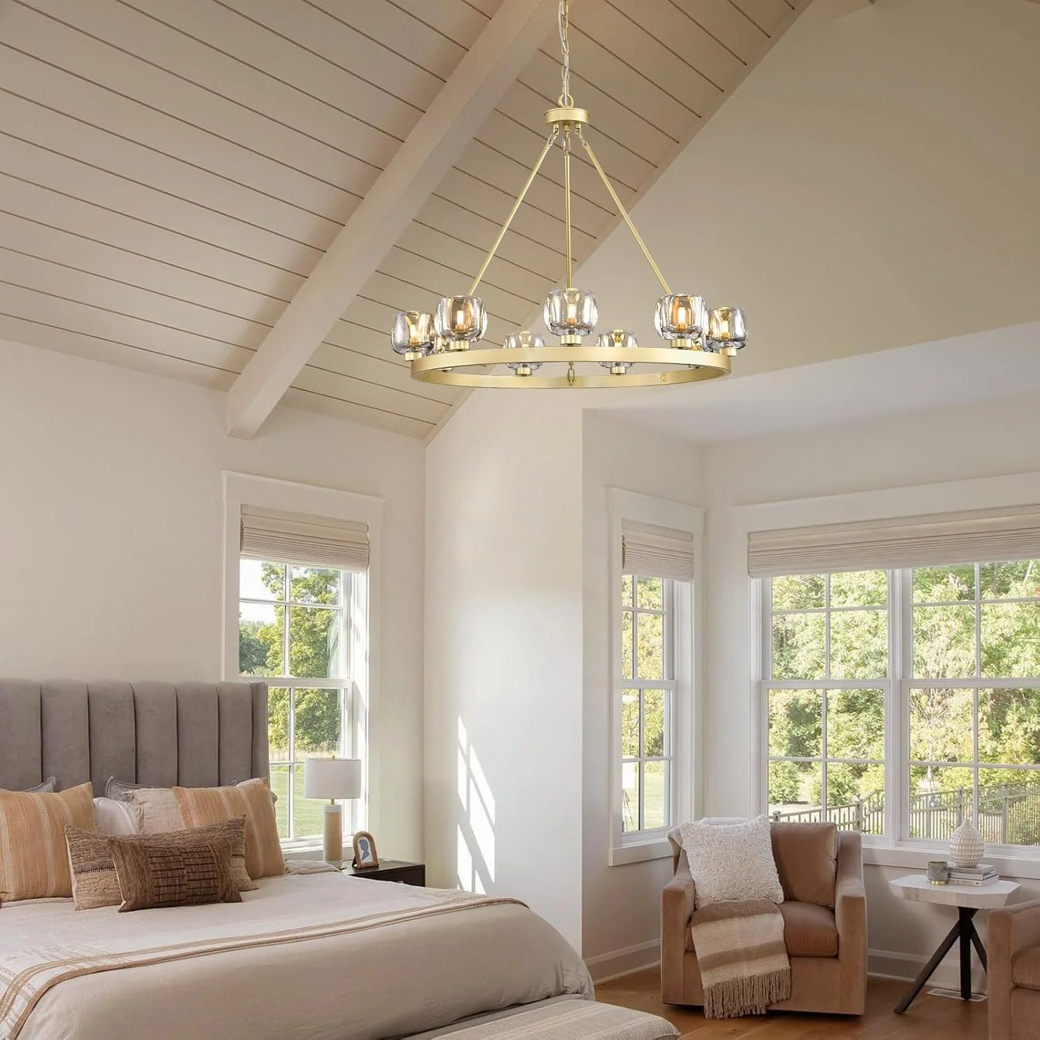 Modern Crystal Farmhouse Wagon Wheel Chandeliers for Dining Room - Image 35