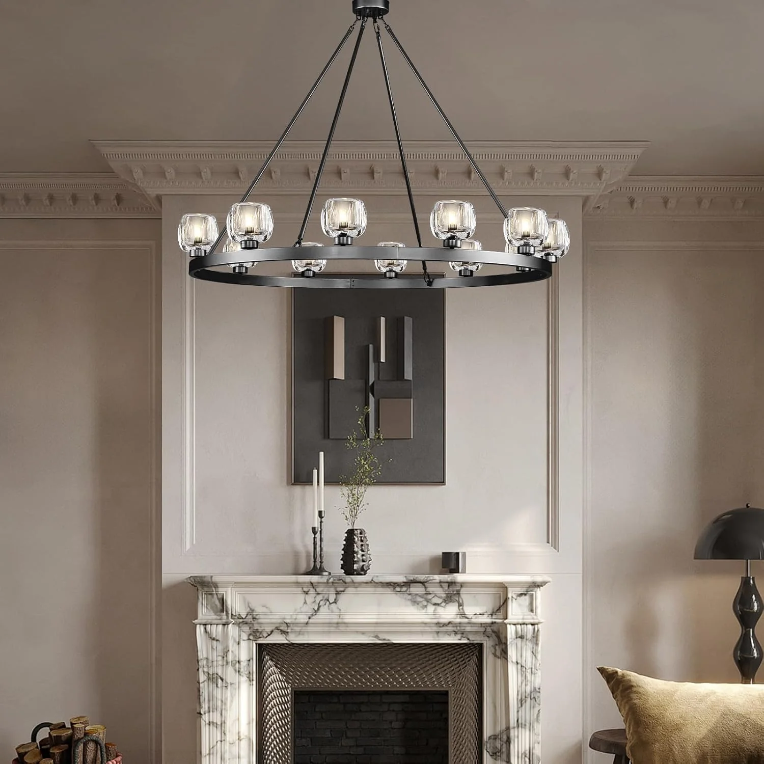 Modern Crystal Farmhouse Wagon Wheel Chandeliers for Dining Room - Image 39