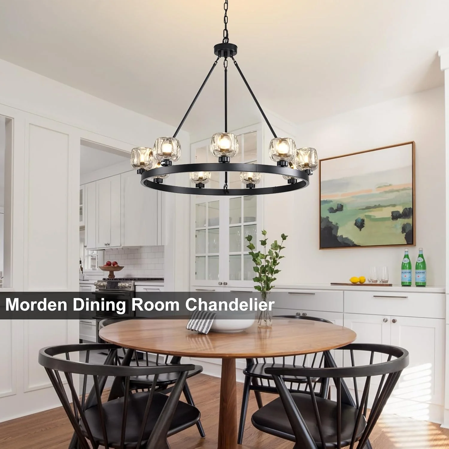 Modern Crystal Farmhouse Wagon Wheel Chandeliers for Dining Room - Image 4