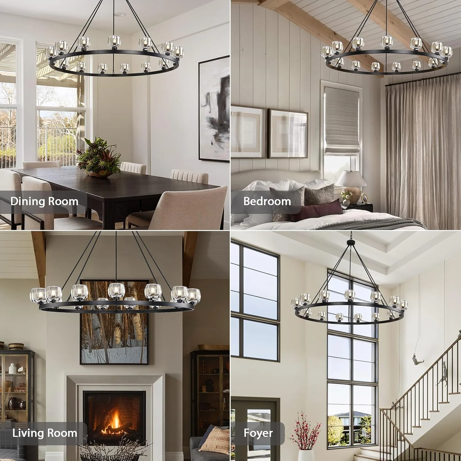 Modern Crystal Farmhouse Wagon Wheel Chandeliers for Dining Room - Image 40