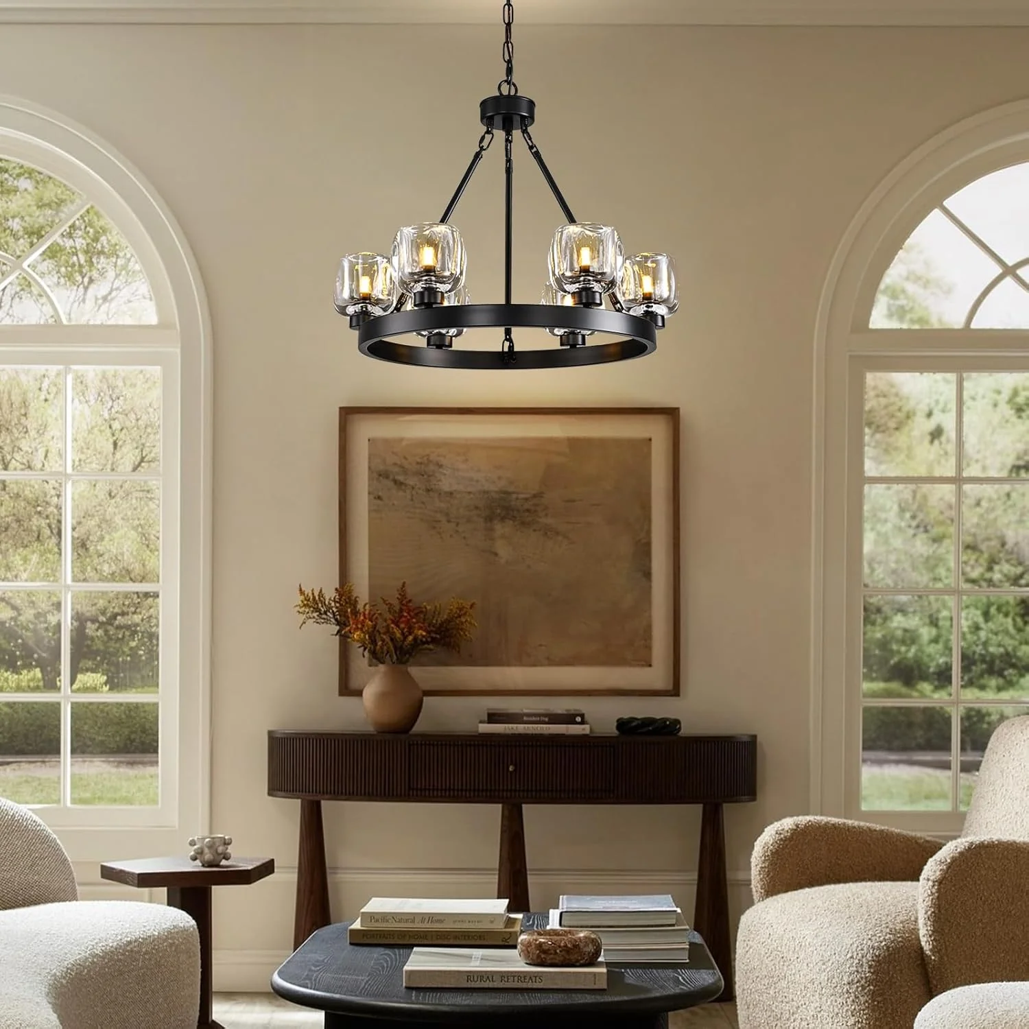 Modern Crystal Farmhouse Wagon Wheel Chandeliers for Dining Room - Image 55