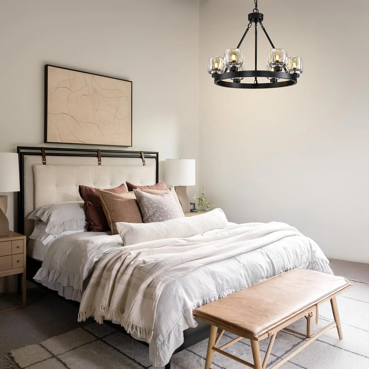 Modern Crystal Farmhouse Wagon Wheel Chandeliers for Dining Room - Image 57