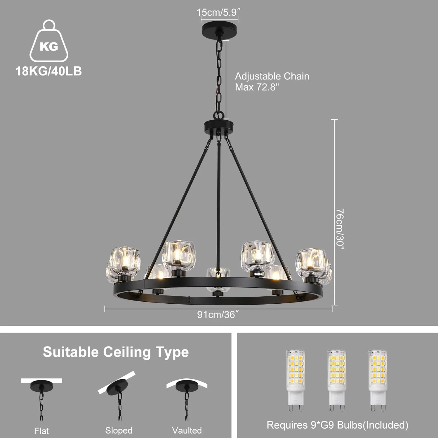 Modern Crystal Farmhouse Wagon Wheel Chandeliers for Dining Room - Image 7