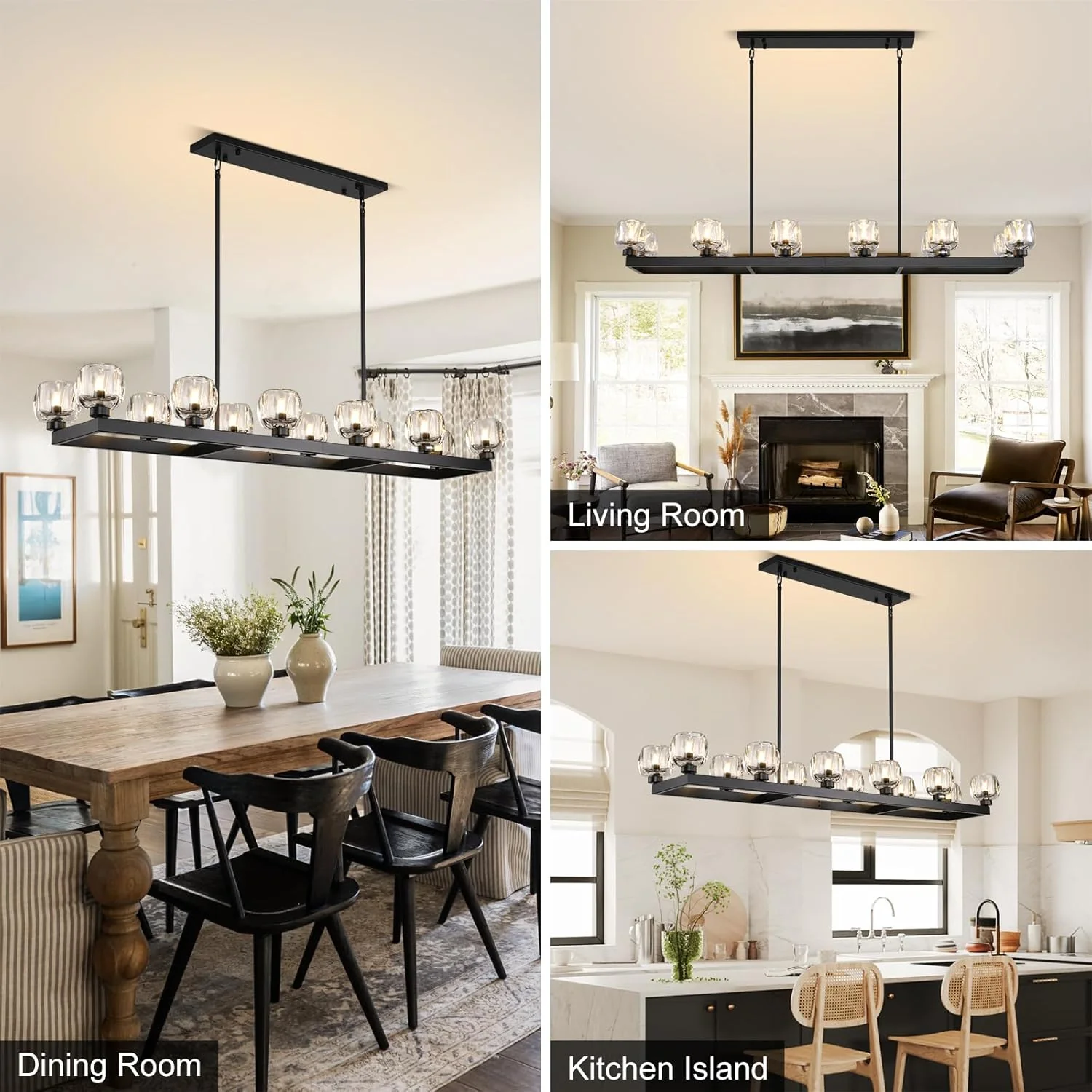Modern Crystal Rectangle Wagon Wheel Chandeliers - Image 14