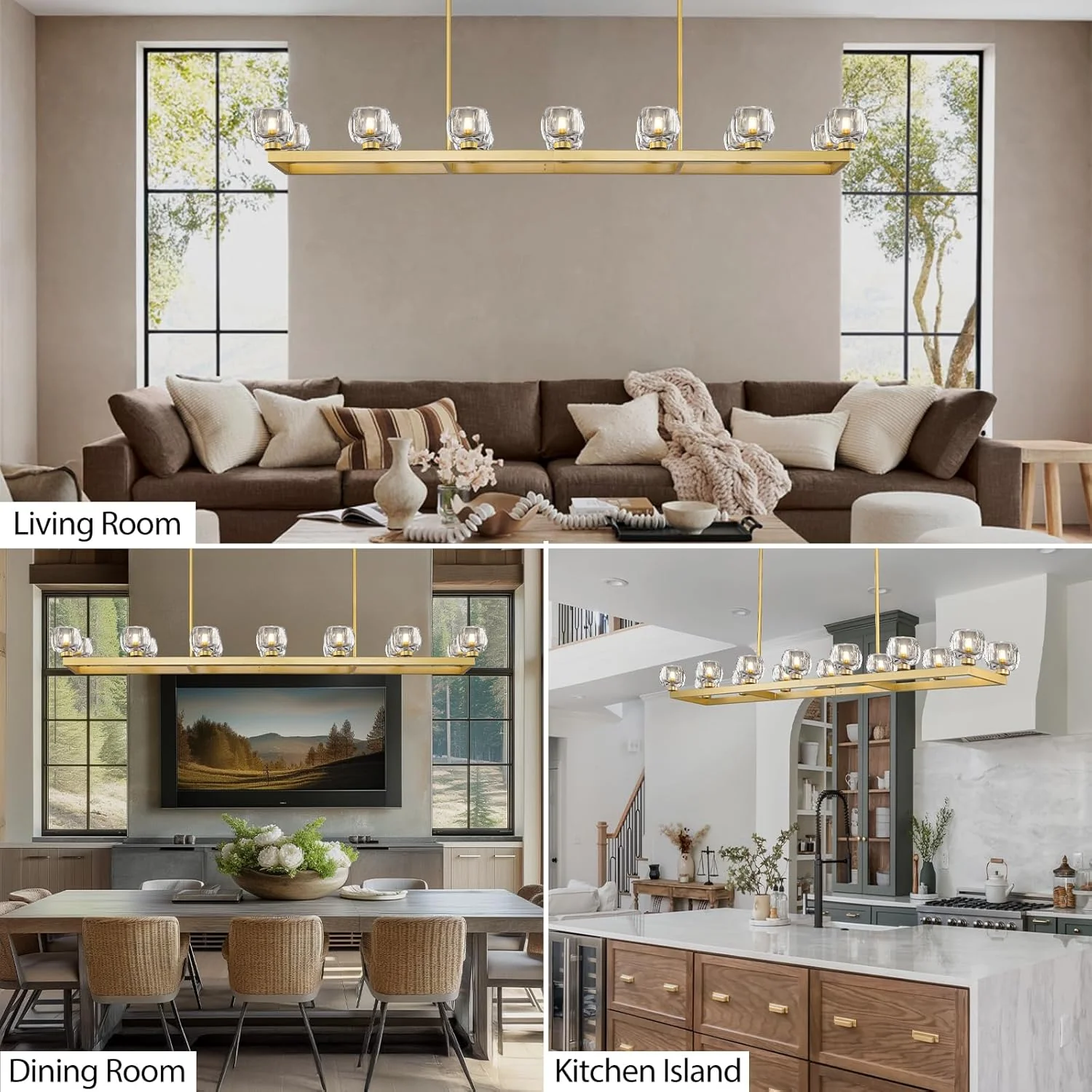 Modern Crystal Rectangle Wagon Wheel Chandeliers - Image 18
