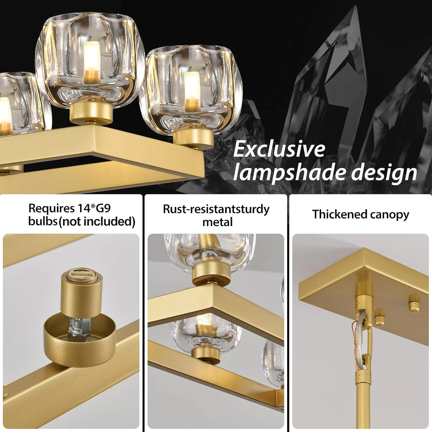 Modern Crystal Rectangle Wagon Wheel Chandeliers - Image 19