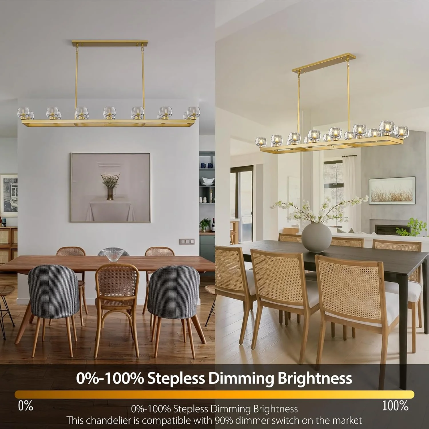 Modern Crystal Rectangle Wagon Wheel Chandeliers - Image 20