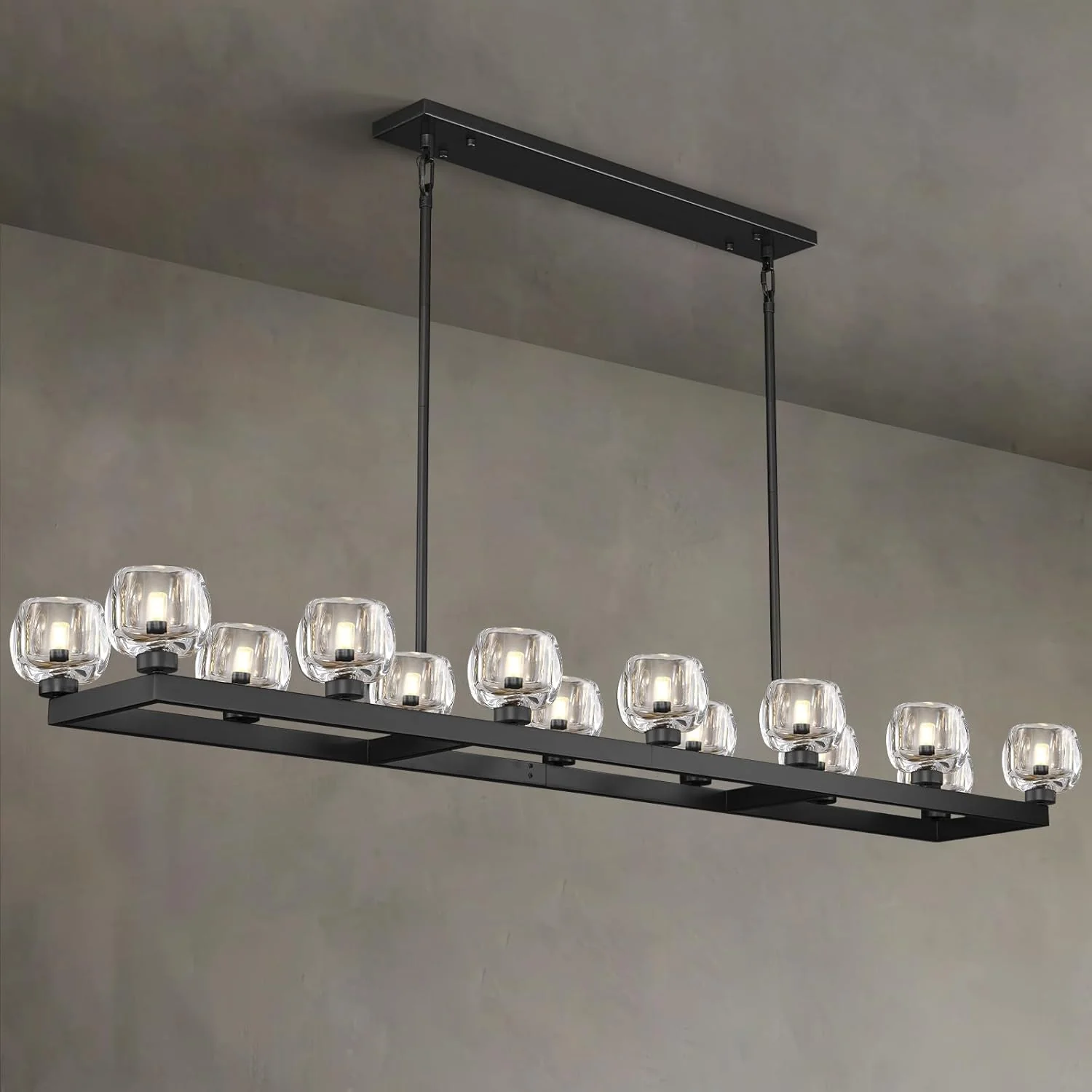 Modern Crystal Rectangle Wagon Wheel Chandeliers - Image 25