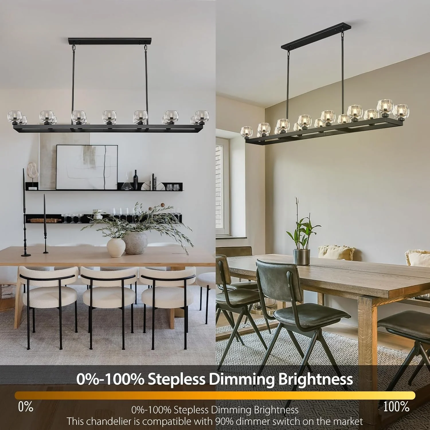 Modern Crystal Rectangle Wagon Wheel Chandeliers - Image 28