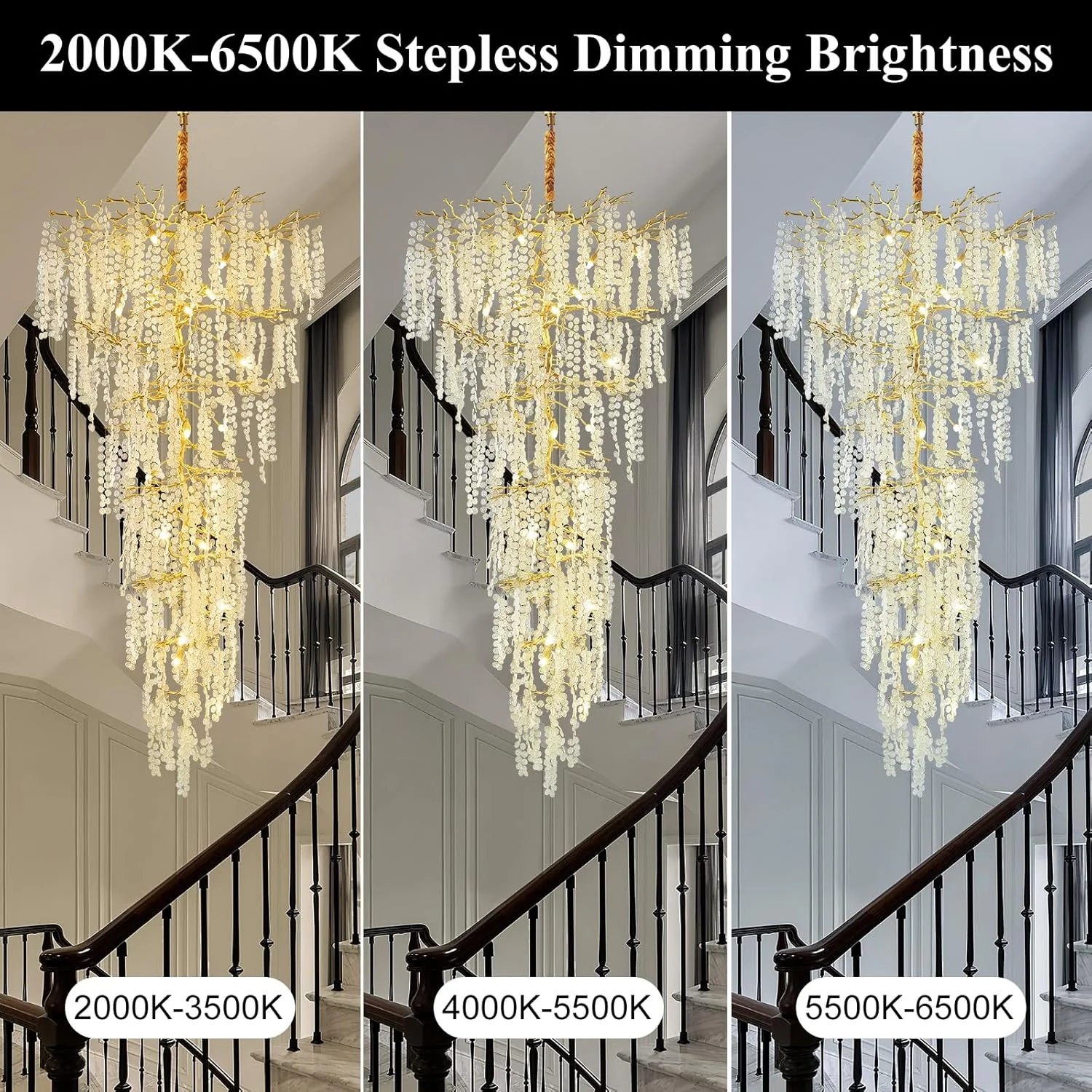 Modern Crystal Tree Branch Chandelier 134" - Image 5