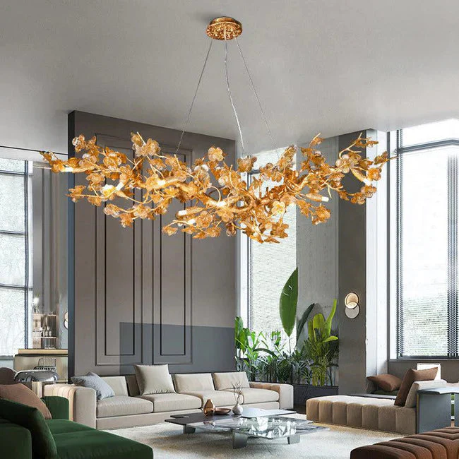 Modern Flower Linear Branch Chandelier - Image 4