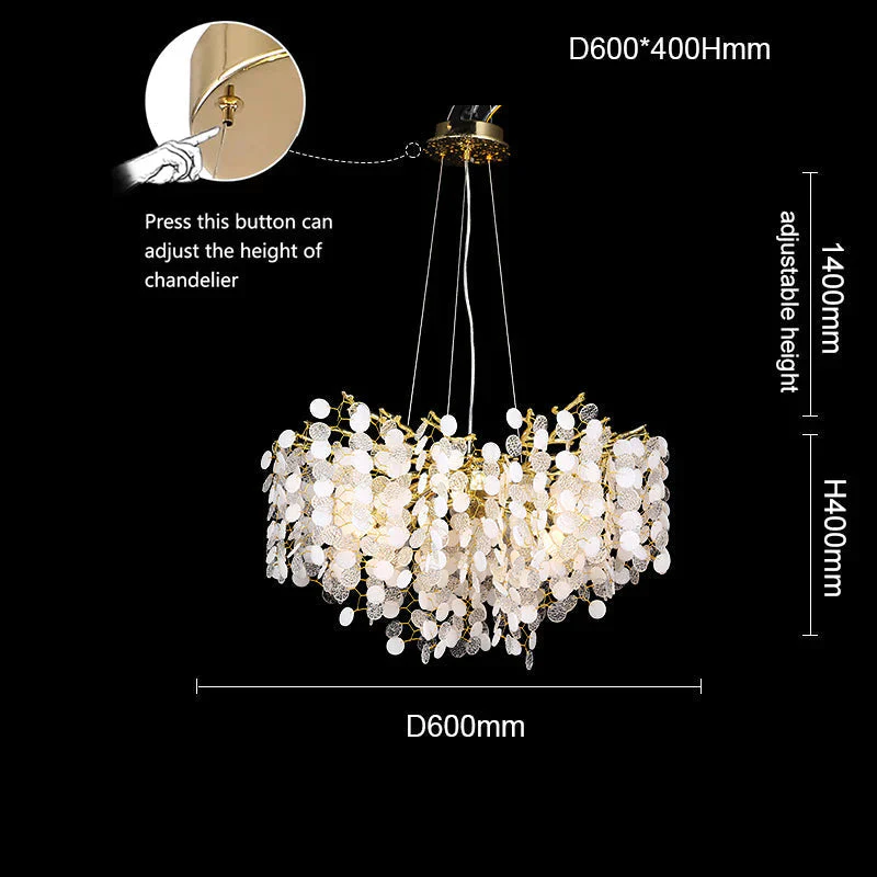 Modern Gold Blossom Crystal Round Branch Chandelier For Living Room - Image 4