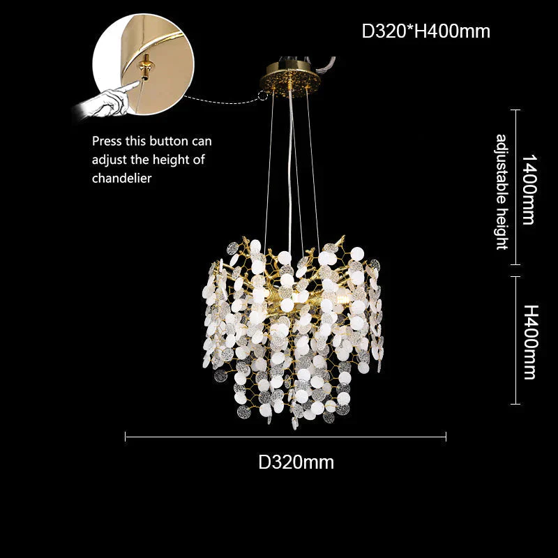 Modern Gold Blossom Crystal Round Branch Chandelier For Living Room - Image 6