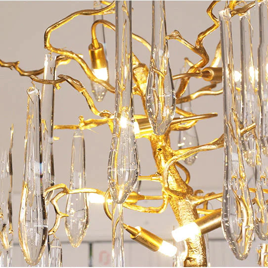Modern Gold Crystal Droplet Branch Standing Floor Lamp - Image 4