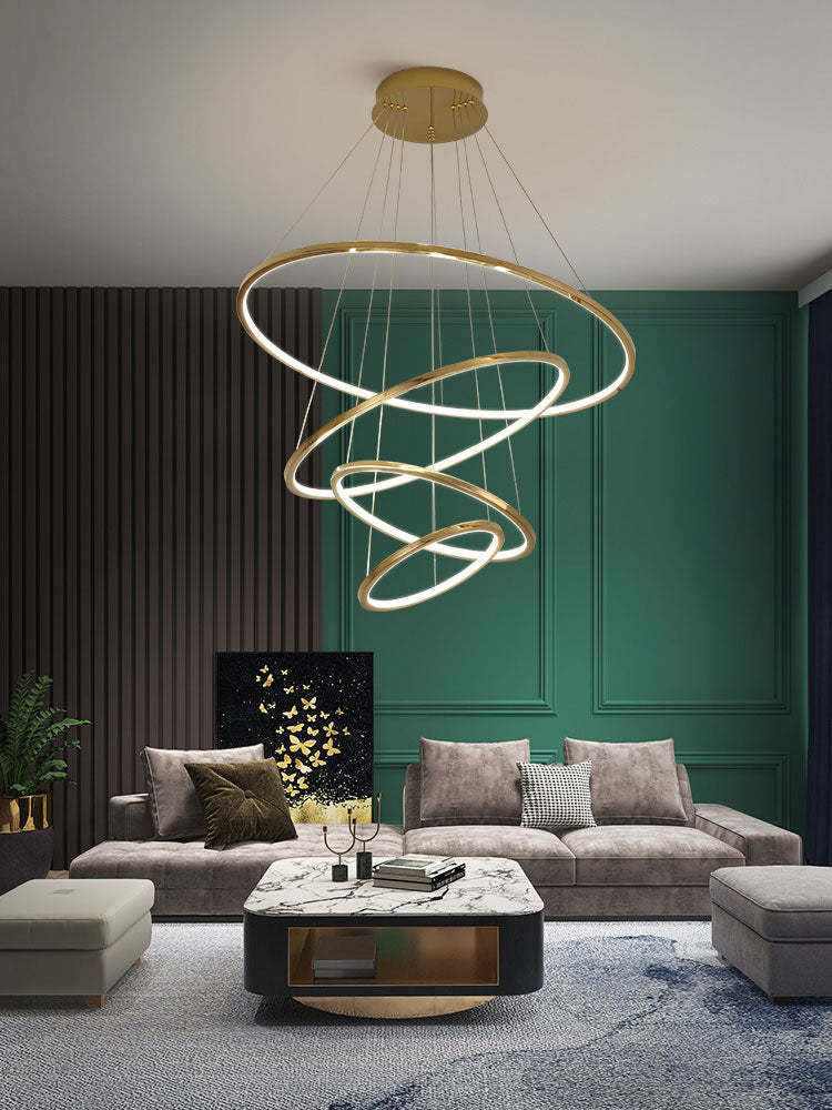 Modern Gold Multi Rings Chandelier - Image 10