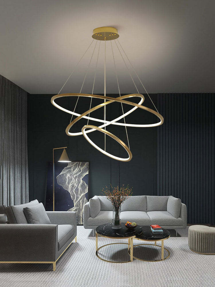 Modern Gold Multi Rings Chandelier - Image 12