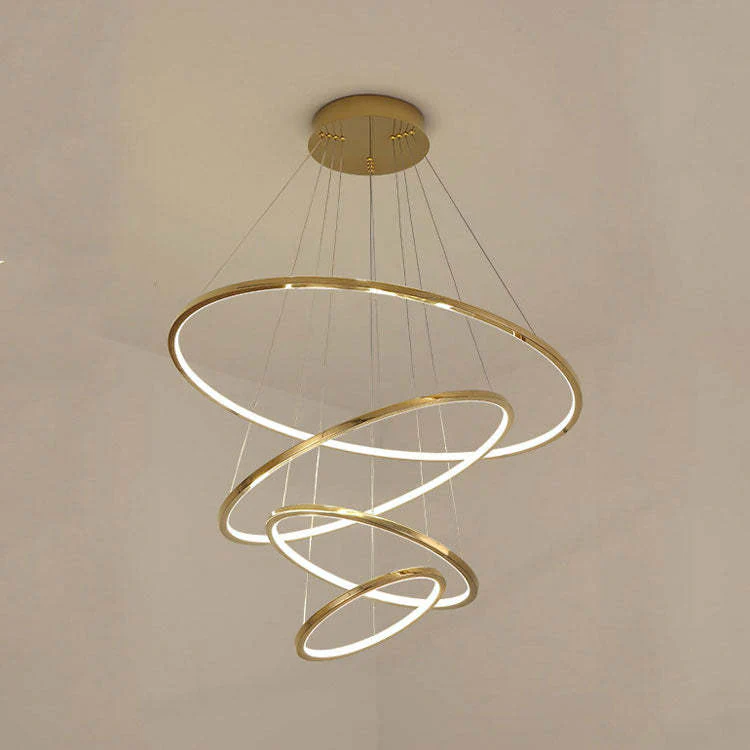 Modern Gold Multi Rings Chandelier - Image 3