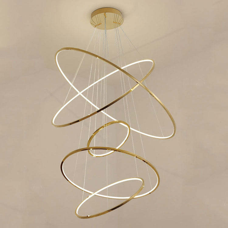 Modern Gold Multi Rings Chandelier - Image 4