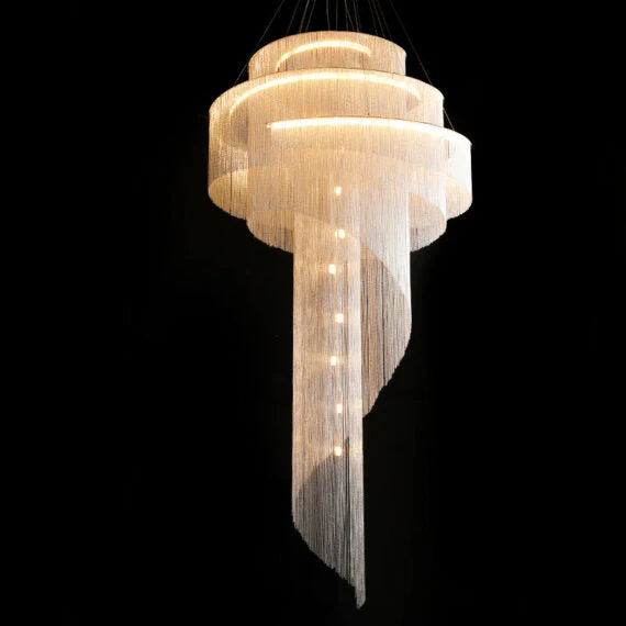 Modern Grand Chain Tassel Chandelier - Image 9