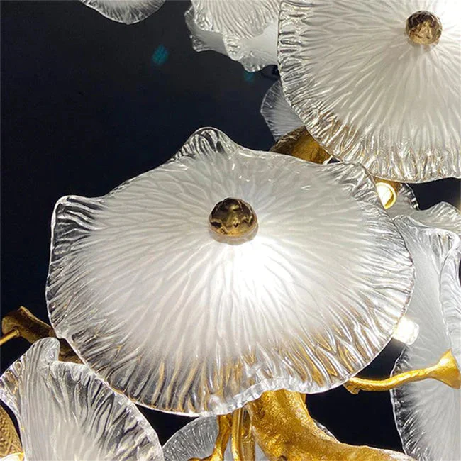 Modern Leaf Glass Flower Linear Branch Chandelier, Island Chandelier - Image 3