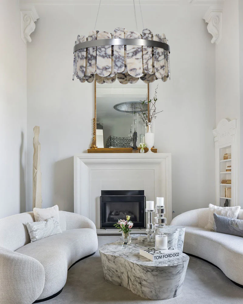 Modern LED Marble Round Chandelier 24" 32" - Image 10