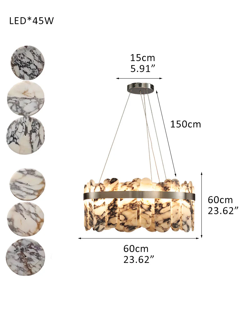 Modern LED Marble Round Chandelier 24" 32" - Image 14