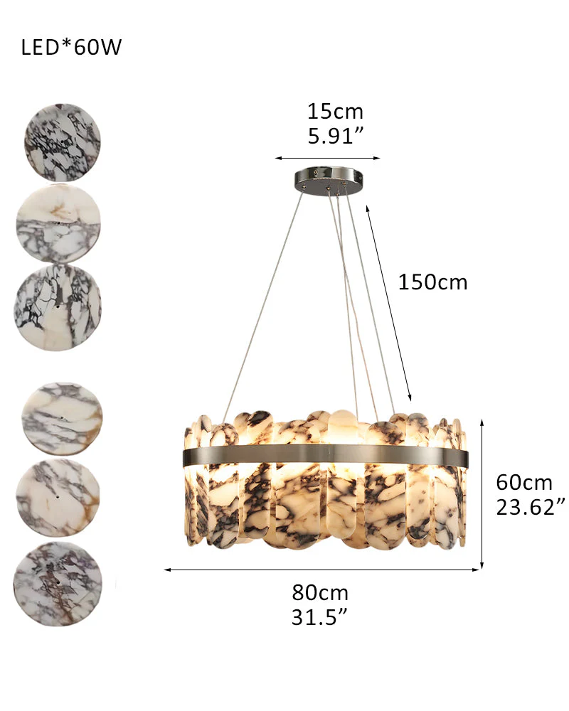 Modern LED Marble Round Chandelier 24" 32" - Image 15