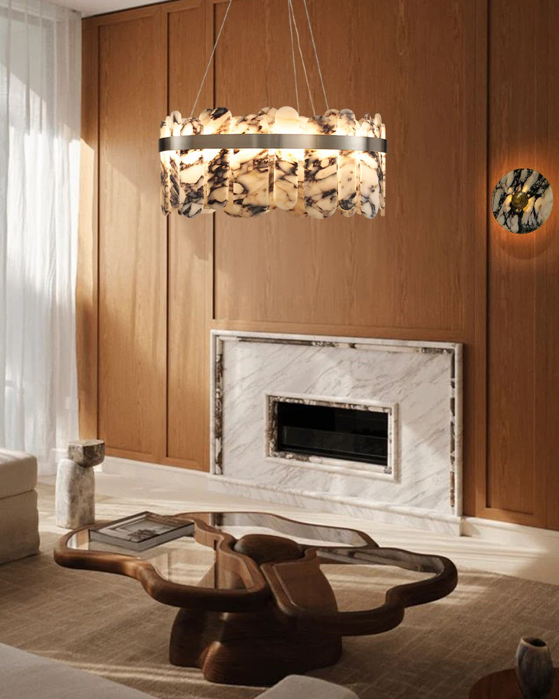 Modern LED Marble Round Chandelier 24" 32" - Image 6