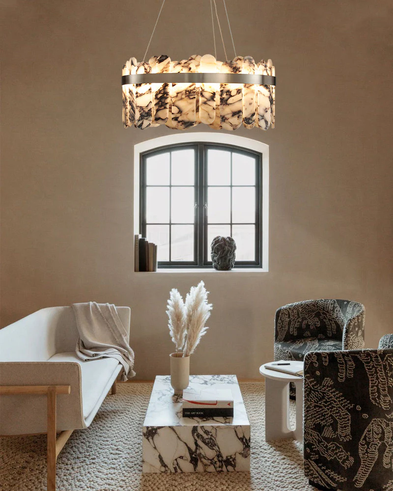 Modern LED Marble Round Chandelier 24" 32" - Image 9
