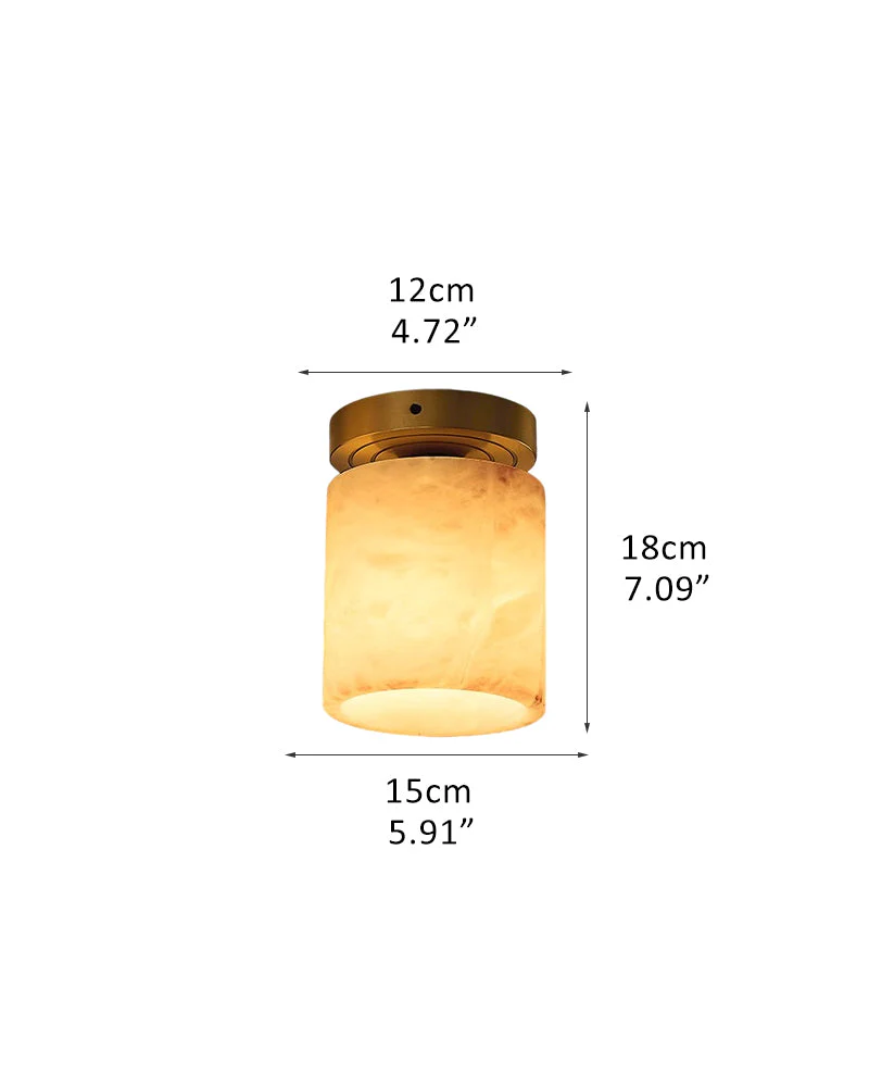 Modern Light Luxury Marble Round Ball Square Copper 1-Light Semi-Flush Mount Ceiling Light - Image 11