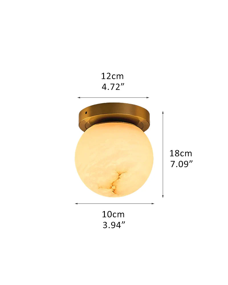 Modern Light Luxury Marble Round Ball Square Copper 1-Light Semi-Flush Mount Ceiling Light - Image 15