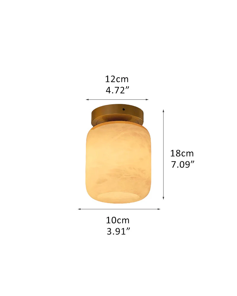 Modern Light Luxury Marble Round Ball Square Copper 1-Light Semi-Flush Mount Ceiling Light - Image 18