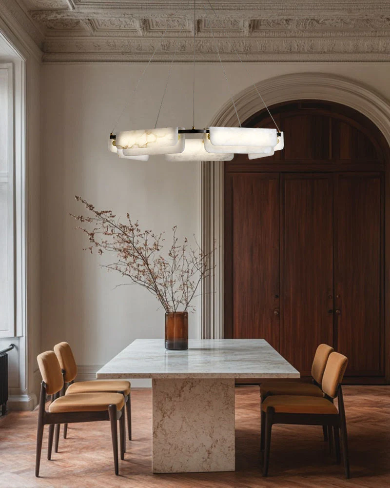 Modern Linear Black Metal Elegant Alabaster Pendant for Living room Lighting - Image 19