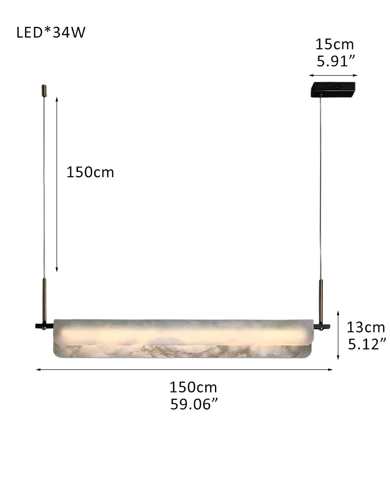 Modern Linear Black Metal Elegant Alabaster Pendant for Living room Lighting - Image 24