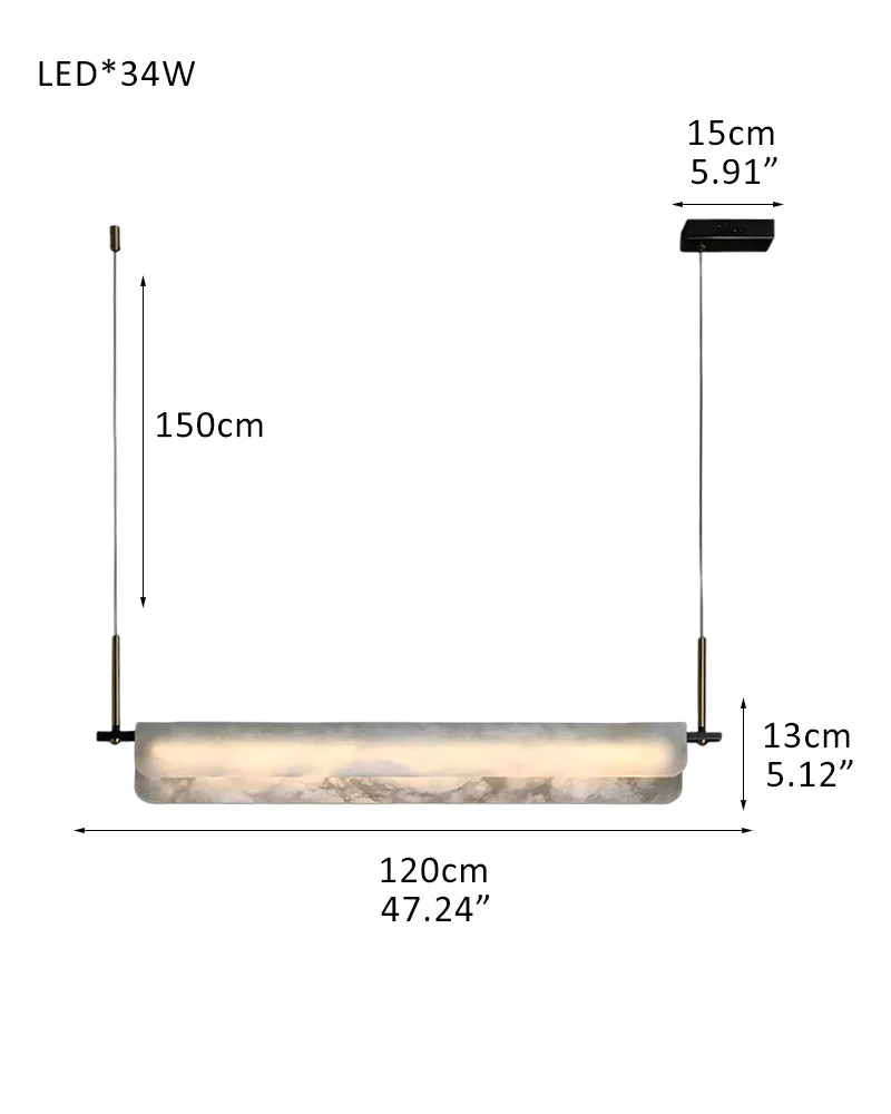 Modern Linear Black Metal Elegant Alabaster Pendant for Living room Lighting - Image 25