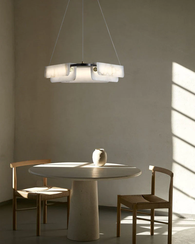 Modern Linear Black Metal Elegant Alabaster Pendant for Living room Lighting - Image 7