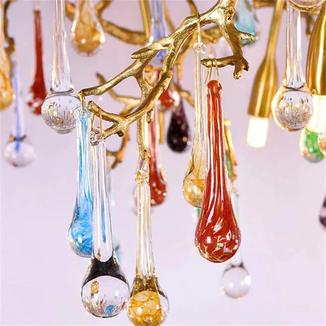Modern Linear Colorful Crystal Branch Chandelier - Image 2