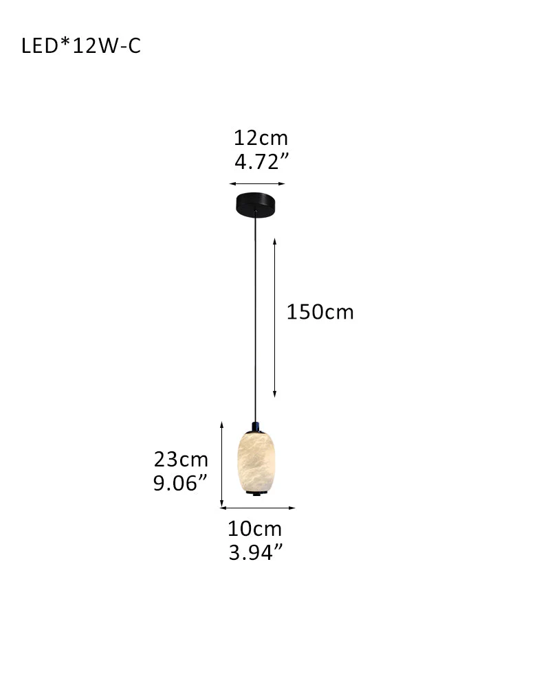 Modern Linear White Alabaster Solid Ball Thread Synthetic Shade Hanging Light for Dining - Image 22