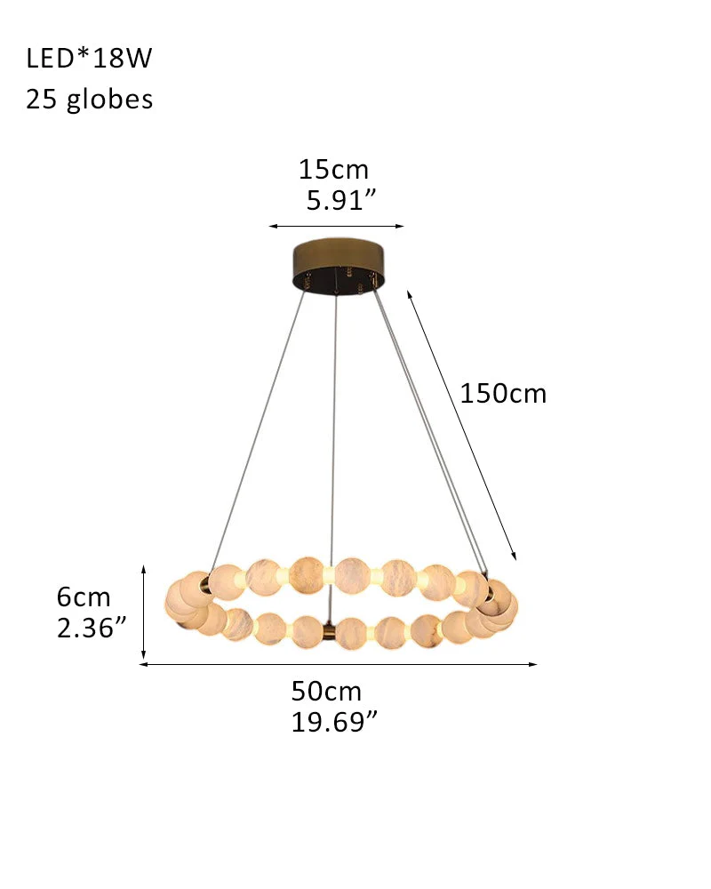 Modern Pearl Alabaster Necklace Circle Triple Chandelier with Dia 60+80+100cm - Image 13