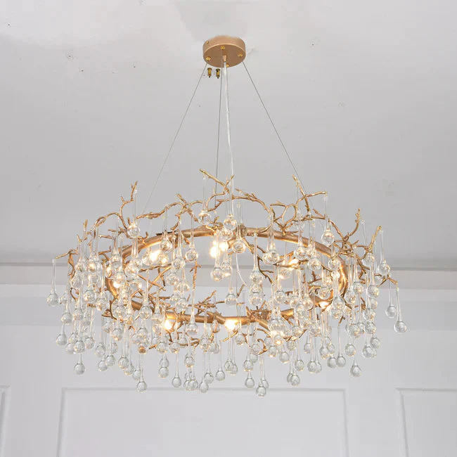 Modern Round Small Water Drop Branch Chandelier - Image 3