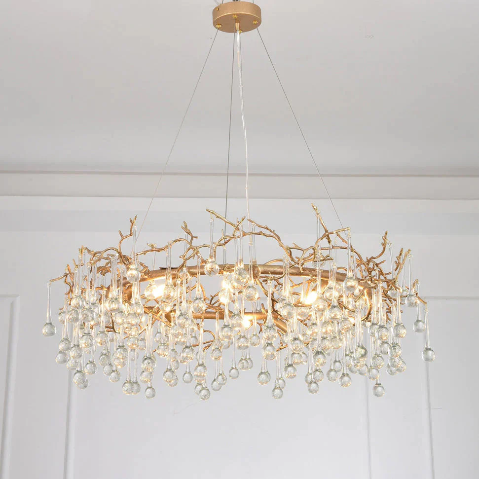 Modern Round Small Water Drop Branch Chandelier - Image 6